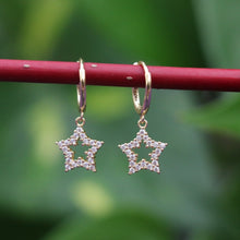 Load image into Gallery viewer, Embellished Star Huggi Hoops in Gold
