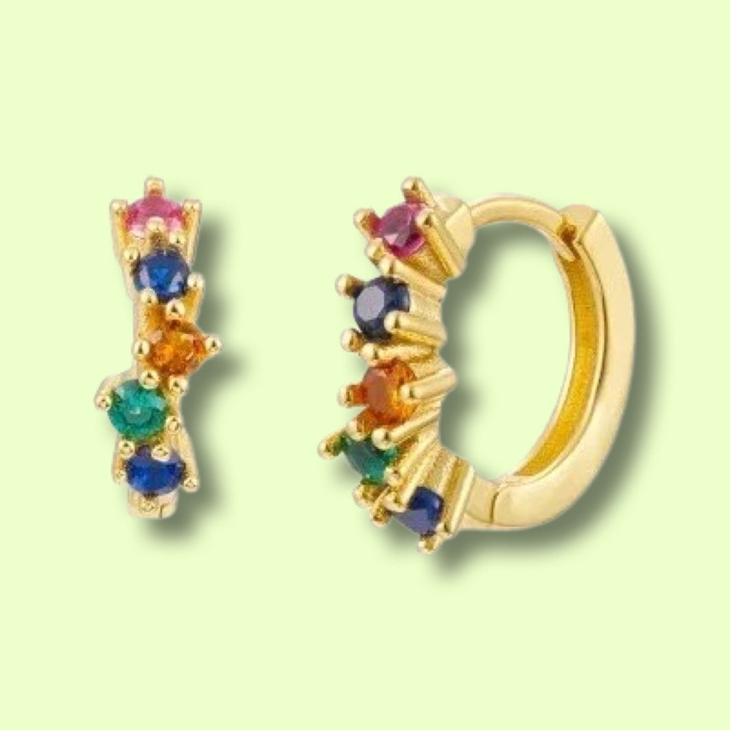 Rainbow Gold Huggi Hoops