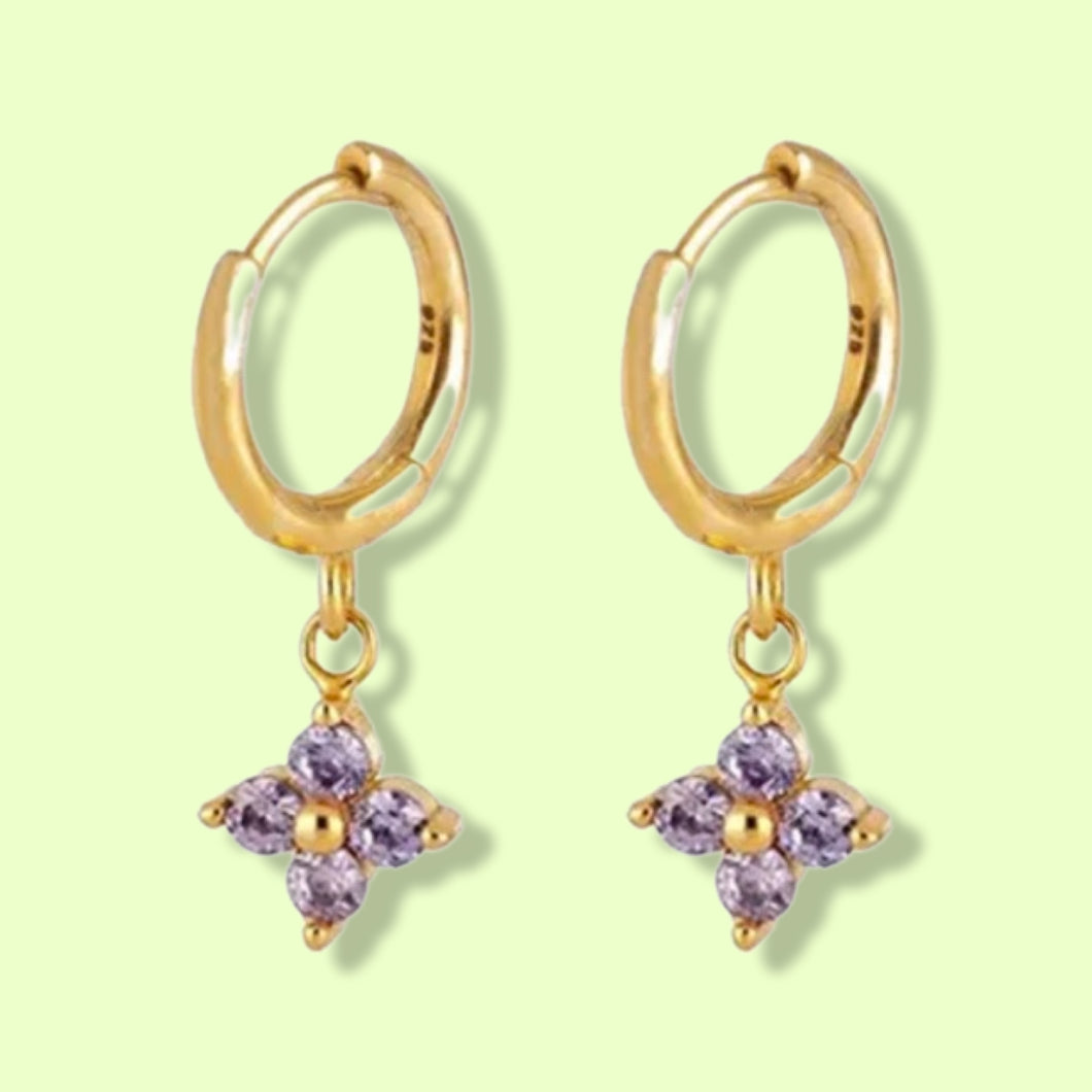 Lucki Gold & Purple Huggi Hoops