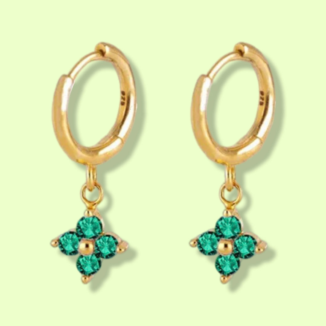 Lucki Gold & Green Huggi Hoops